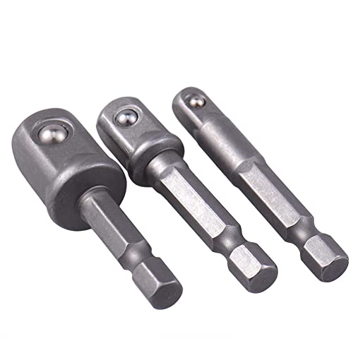 Fulenyi Bohrmaschinen-Stecknuss-Adapter-Set | 3-teiliger Sockel zum Bohren Adapter | 1/4" 3/8" 1/2" normaler Schlagschrauber-Verlängerungs-Bit-Satz, um 360 Grad drehbarer Sechskantschaft Fulenyi Bohrmaschinen-Stecknuss-Adapter-Set | 3-teiliger Sockel zum Bohren Adapter | 1/4" 3/8" 1/2" normaler Schlagschrauber-Verlängerungs-Bit-Satz, um 360 Grad drehbarer Sechskantschaft von Fulenyi