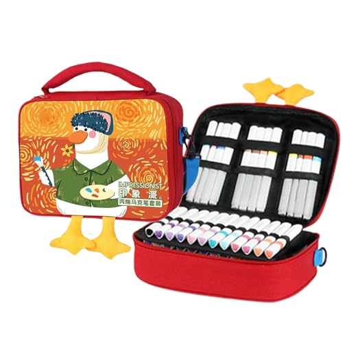 Fulenyi Filzstifte-Set, Filzstifte zum Ausmalen, Tragbares Filzstift-Set mit niedlichem Entenstiftetui für Kinder, 48 Filzstifte, Kunstbedarf Fulenyi Filzstifte-Set, Filzstifte zum Ausmalen, Tragbares Filzstift-Set mit niedlichem Entenstiftetui für Kinder, 48 Filzstifte, Kunstbedarf von Fulenyi