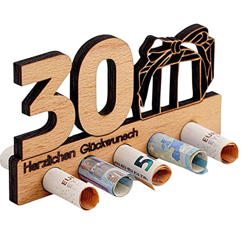 Fulenyi Geldhalter zum Geburtstag, Geldhalter aus Holz für Bargeld, originelles Kartenetui aus Holz mit 5 Löchern, Happy Birthday Geldhalter in Bargeld Fulenyi Geldhalter zum Geburtstag, Geldhalter aus Holz für Bargeld, originelles Kartenetui aus Holz mit 5 Löchern, Happy Birthday Geldhalter in Bargeld von Fulenyi