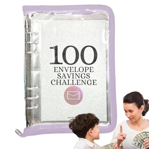 Fulenyi Geldsparmappen | Herausforderungsmappe für 100 Gelder für Kinder - Notizblock mit Budgetmappe mit Umschlag für Bargeld, sparen Sie einfach $5.050 $ von Fulenyi