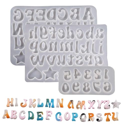 Fulenyi Gießformen für Schmuck aus Silikonharz, Silikonform für Schlüsselanhänger, Epoxidharz mit englischen Buchstaben für dekorative Anhänger, Form von Fulenyi