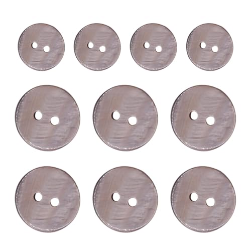 Fulenyi Muschelknöpfe zum Basteln, Bulkknöpfe | 10 Muschelknöpfe für Jacke, River Shell Cardigan Knopf mit 2 Löchern für Anzug, Mantel, Windbreaker und von Fulenyi