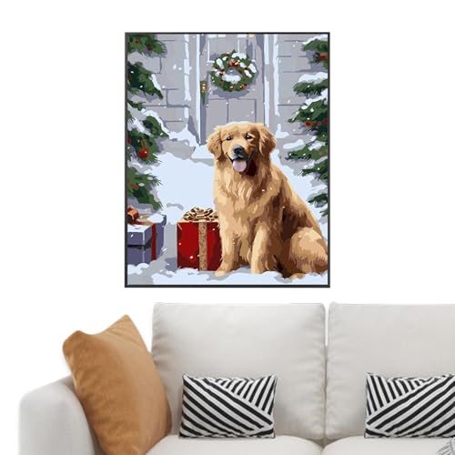 Fulenyi Ölgemälde-Set, Weihnachtsgemälde auf Leinwand, Malen nach Zahlen für Erwachsene, 40 x 40 cm, Weihnachtsbäume und Bauernhof Fulenyi Ölgemälde-Set, Weihnachtsgemälde auf Leinwand, Malen nach Zahlen für Erwachsene, 40 x 40 cm, Weihnachtsbäume und Bauernhof von Fulenyi