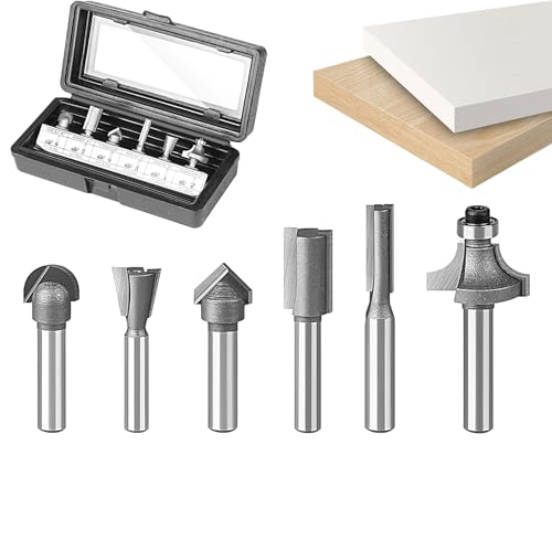 Fulenyi Router-Bohrer, RAS-Schneidbohrer, RAS-Fräsbohrer mit 1/4-Zoll-Schaft – Hartmetall-Fräser mit hoher Widerstandsfähigkeit, 6 Stück von Fulenyi