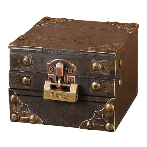 Fulenyi Schmuckschatulle, Retro-Schatzkiste, Retro, Schatzkiste, Schmuck-Organizer, Schreibtisch-Organizer für Zuhause, Geschenk für Kinder Fulenyi Schmuckschatulle, Retro-Schatzkiste, Retro, Schatzkiste, Schmuck-Organizer, Schreibtisch-Organizer für Zuhause, Geschenk für Kinder von Fulenyi