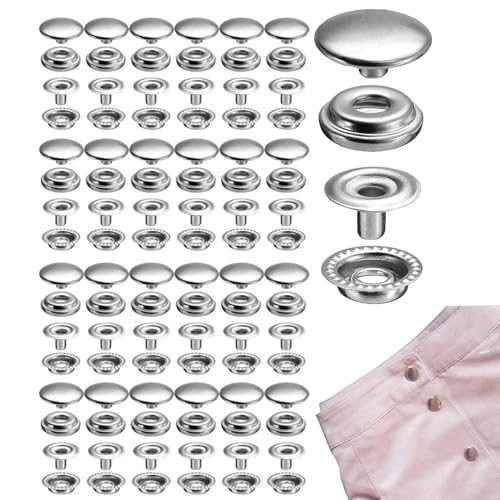 Fulenyi Set mit robusten Druckknöpfen, Ersatz-Broschen aus Edelstahl | Edelstahl-Druckknöpfe, Set mit Druckknöpfen aus Leder, 100 Stück Fulenyi Set mit robusten Druckknöpfen, Ersatz-Broschen aus Edelstahl | Edelstahl-Druckknöpfe, Set mit Druckknöpfen aus Leder, 100 Stück von Fulenyi