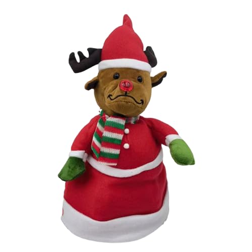 Singende und tanzende Weihnachtsmütze, Plüschspielzeug, mit Weihnachtsmannmütze, saisonale Dekoration für Weihnachtsaktivitäten, Partys, Auftritte und Treffen von Fulenyi