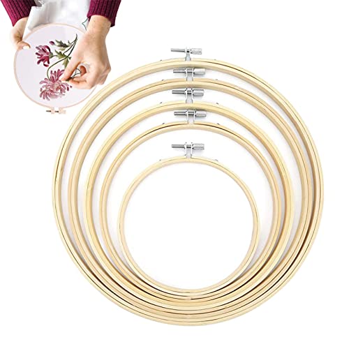 Fulenyi Stickring-Set, Stickring, 5-teilig, zum Sticken, robust und einfach zu verwenden, Großpackung für Stickerei, Nähen, Weihnachtsdekoration und Fulenyi Stickring-Set, Stickring, 5-teilig, zum Sticken, robust und einfach zu verwenden, Großpackung für Stickerei, Nähen, Weihnachtsdekoration und von Fulenyi