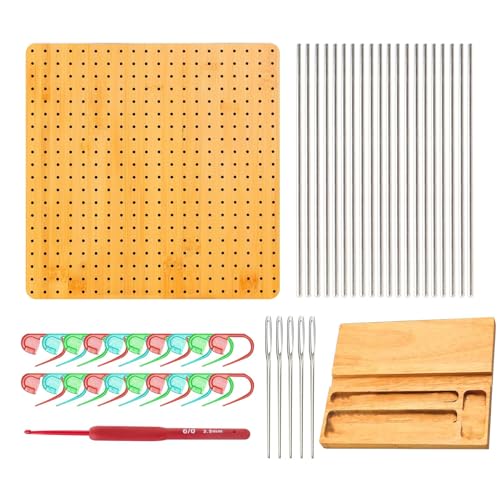 Fulenyi Verriegelungsbrett für Häkelquads, Sperrbrett für Häkeln, handgefertigt, 23,9 x 23,9 cm, quadratische Holzblockiermatte, Verriegelungsset Fulenyi Verriegelungsbrett für Häkelquads, Sperrbrett für Häkeln, handgefertigt, 23,9 x 23,9 cm, quadratische Holzblockiermatte, Verriegelungsset von Fulenyi