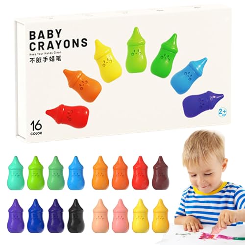 Fulenyi Wachsmalstifte, Handflächengriff-Buntstifte, Malstifte mit Handflächengriff für Kleinkinder, 8 Farben, 16 Farben, 24 Farben, Fingermalstifte Fulenyi Wachsmalstifte, Handflächengriff-Buntstifte, Malstifte mit Handflächengriff für Kleinkinder, 8 Farben, 16 Farben, 24 Farben, Fingermalstifte von Fulenyi