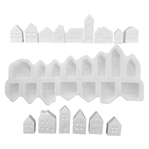 Hausform, Hausformen für Harz, Handwerksform für Miniaturhaus, Gipsformen für Dekoration mit 15 Hohlräumen, Gießform aus Epoxidharz, Silikonform für von Fulenyi