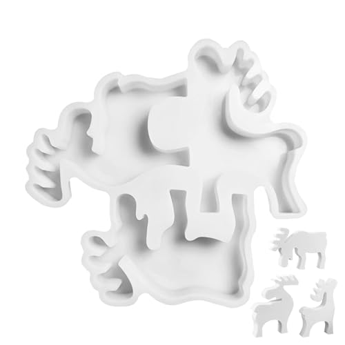 Hirschformen aus Epoxidharz, Silikonform für Hirsche | Form für Cupcake-Dekoration – Silikongummiform mit Elchmotiv – Dekorationswerkzeuge von Fulenyi