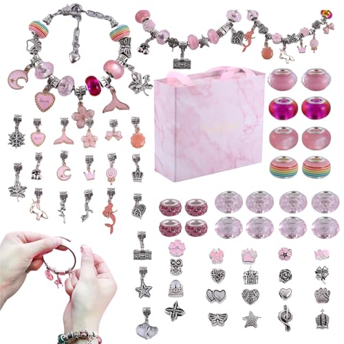 Kit zur Herstellung von Charm-Armbändern, Kit zur Herstellung von Armbändern für Mädchen, buntes Perlenarmband-Set, vielseitiges Schmuck-Set, Schmuckhersteller von Fulenyi