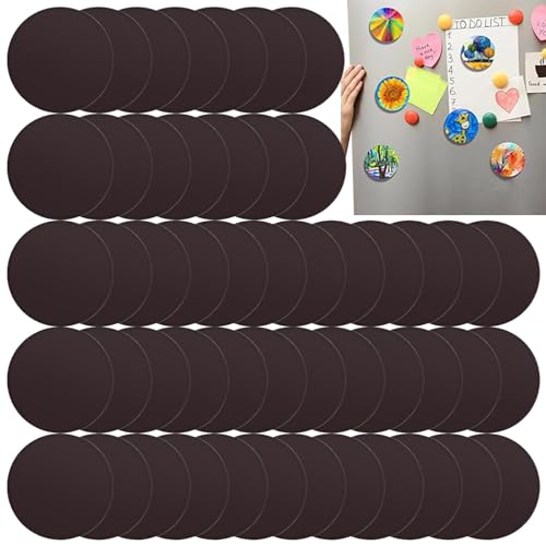 Magnetische Leinwand Tafeln zum Bemalen – 50 magnetische Leinwand auf der Rückseite zum Bemalen, kleines rundes Bastelzubehör für Künstler und Künstler von Fulenyi