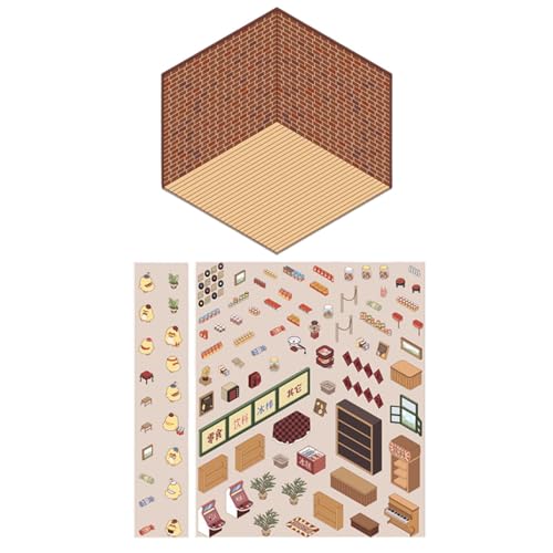 Miniatur-Haus-Szenenaufkleber, Bühnenaufkleber, Scrapbook House Abziehbilder, Effekt-Abziehbilder, Erstellen Sie Ihre eigenen Scrapbook-Aufkleber, Aufkleber-Set für kleine Häuser Miniatur-Haus-Szenenaufkleber, Bühnenaufkleber, Scrapbook House Abziehbilder, Effekt-Abziehbilder, Erstellen Sie Ihre eigenen Scrapbook-Aufkleber, Aufkleber-Set für kleine Häuser von Fulenyi