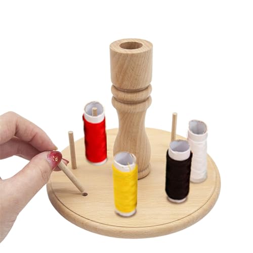 Nähgarnablage, Holzgarnablage, Garn-Organizer für 8 Spulen, mit großem leerem Schaft und rundem Boden, Stickgarn, Mini-Rollenhalter Nähgarnablage, Holzgarnablage, Garn-Organizer für 8 Spulen, mit großem leerem Schaft und rundem Boden, Stickgarn, Mini-Rollenhalter von Fulenyi