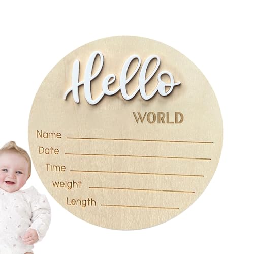 Namensschilder für Baby-Krippe, Willkommensschild für Baby | Willkommensschild zur Geburt des Babys, elegantes Holzschild mit Geburtsnamen für Namensschilder für Baby-Krippe, Willkommensschild für Baby | Willkommensschild zur Geburt des Babys, elegantes Holzschild mit Geburtsnamen für von Fulenyi
