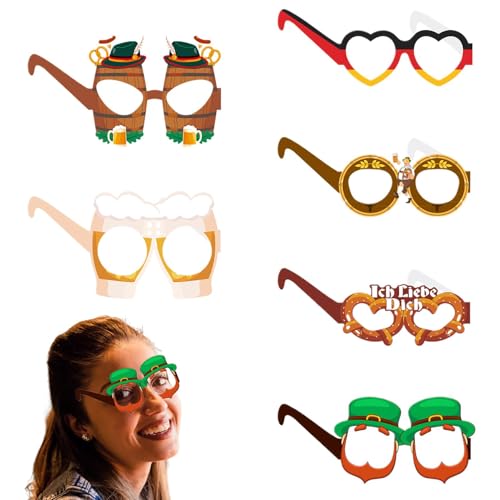 Papier für Brille, Oktoberfest Gläser | Kostümbrille 6-teilig | Oktoberfest Photo Booth Props Brille für das deutsche Thema Oktoberfest Bierfest Zubehör Papier für Brille, Oktoberfest Gläser | Kostümbrille 6-teilig | Oktoberfest Photo Booth Props Brille für das deutsche Thema Oktoberfest Bierfest Zubehör von Fulenyi