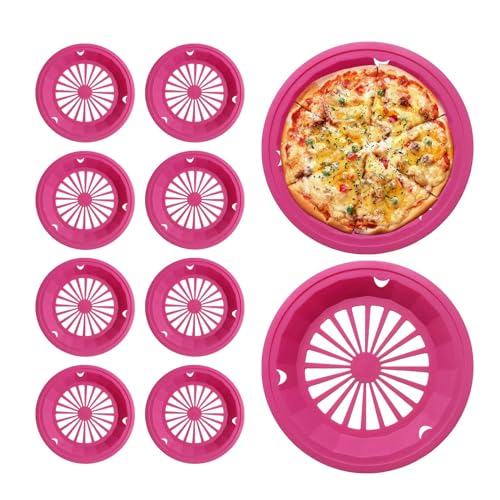 Runde Papiertellerständer, Set aus Papptellern, 10 runde Speisetellerhalter, Picknickzubehör, Druckschlitze, wiederverwendbarer Korb zum Servieren Runde Papiertellerständer, Set aus Papptellern, 10 runde Speisetellerhalter, Picknickzubehör, Druckschlitze, wiederverwendbarer Korb zum Servieren von Fulenyi