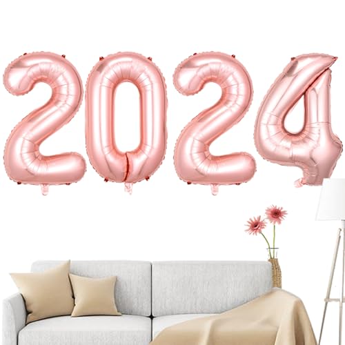 Silberne 2024 Luftballons,40-Zoll-Alphabet-Ballon | Multifunktionale, langlebige, große 2024-Folienballons mit Zahlen für die Jubiläumsdekoration Fulenyi von Fulenyi
