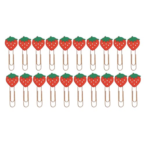 Wassermelonen-Papierklammern, niedliche Büroklammern, niedliche Lesezeichenklammer mit Clips, Notizpapierklammern, 20 x Wassermelonen-förmige Büroklammern für Notizbücher von Fulenyi