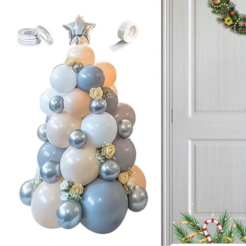 Weihnachtsballongirlande,Baum-/Bogen-Latexballons mit Sternen - Krücken, Geschenke, Lutscher, Weihnachtsbaumballons, rot-grün-weißer Latexballon für Weihnachten Fulenyi von Fulenyi