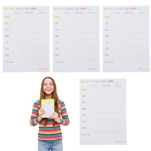 Wochenplaner-Notizblock, Wochenplaner, Notizblock für To-Do-Liste, Tagesplaner, 4 Stück, Produktivitätssystem-Planer, Planer Wochenplaner-Notizblock, Wochenplaner, Notizblock für To-Do-Liste, Tagesplaner, 4 Stück, Produktivitätssystem-Planer, Planer von Fulenyi