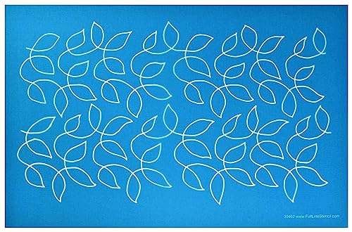 Full Line Stencil Große Blätter-Schablone von Kante zu Kante, durchgehende Linienvorlage für freies Quilten, Haushaltsmaschinen-Quilten, Handsteppen, Langarm-Steppen (30462) von Full Line Stencil