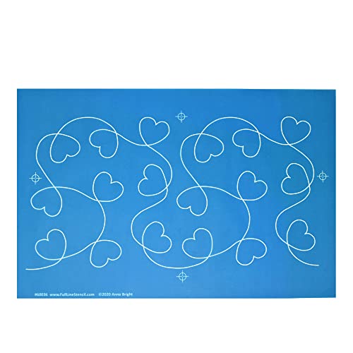 Full Line Stencil I Love It – Nylon-Netz-Schablone von Kante zu Kante, durchgehende Linienvorlage für Handsteppen, Freibewegungs-Quilten, Haushaltsmaschinen-Quilten, Langarm-Quilten von Full Line Stencil