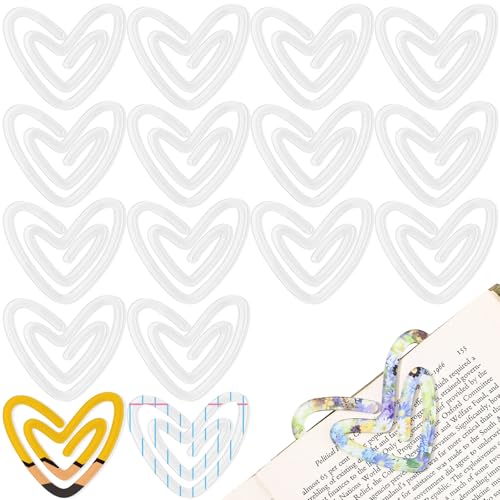 Fullhawl 16 Stück Sublimationsdruck-Büroklammern, blanko, Acryl, 10,2 x 5,1 cm, Jumbo-Sublimations-Herz-Lesezeichen für Wärmeübertragung, DIY-Design, Bibelvers, Handwerk, Büro, Schule, Lehrer von Fullhawl