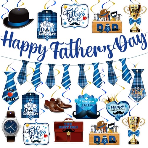 Fullhawl 26 Stück Vatertagsdekoration Vatertagsbanner und Decke hängende Wirbel für Party Happy Father's Day Hängedekoration Vatertag Party Geburtstag Dekoration Fullhawl 26 Stück Vatertagsdekoration Vatertagsbanner und Decke hängende Wirbel für Party Happy Father's Day Hängedekoration Vatertag Party Geburtstag Dekoration von Fullhawl