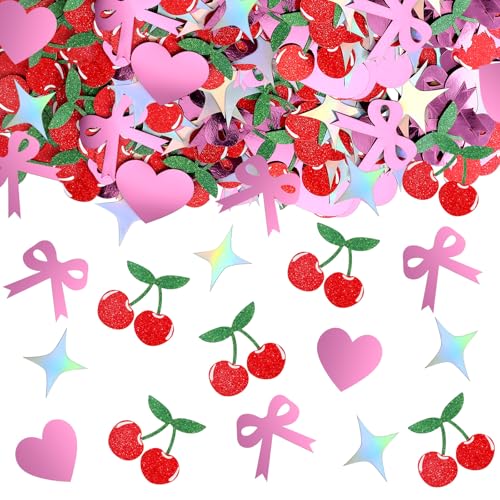 Fullhawl 400 Stück rosa Schleifen und rote Kirsche Konfetti Schleife Glitzer Tischkonfetti Kirsche Party Tafelaufsätze für Mädchen Junggesellinnenabschied Brautparty Babyparty Geburtstag Supplies Fullhawl 400 Stück rosa Schleifen und rote Kirsche Konfetti Schleife Glitzer Tischkonfetti Kirsche Party Tafelaufsätze für Mädchen Junggesellinnenabschied Brautparty Babyparty Geburtstag Supplies von Fullhawl