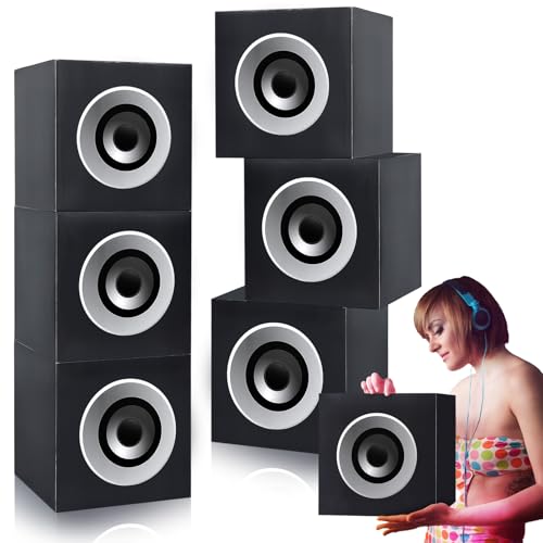 Fullhawl 6 Stück 90er 80er Jahre Partygeschenkboxen 30 x 30 x 30 cm Boombox Tischdekoration Neuheit Retro Party Dekoration Geschenk 1980er 1990er Jahre Thema Hip Hop Party Gastgeschenke für Leckereien von Fullhawl