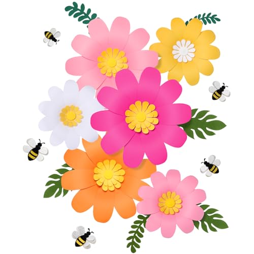 Fullhawl Pinnwand-Dekorationen, Gänseblümchen, Papierblumen, Wanddekoration, Biene, Partyzubehör, 13 Blumen mit Blättern, 6 Ausschnitten, für Geburtstag, Braut, Hochzeit, Klassenzimmer, Basteln, 19 Fullhawl Pinnwand-Dekorationen, Gänseblümchen, Papierblumen, Wanddekoration, Biene, Partyzubehör, 13 Blumen mit Blättern, 6 Ausschnitten, für Geburtstag, Braut, Hochzeit, Klassenzimmer, Basteln, 19 von Fullhawl