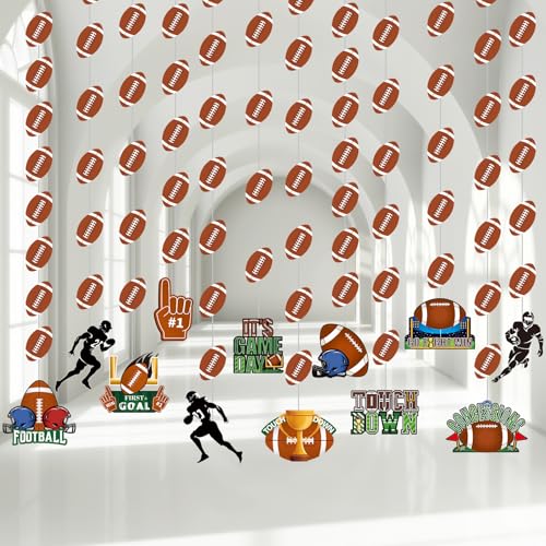 Fullhawl Teeparty-Dekorationen, doppelseitig, hängende Girlande, Blumenmuster, Teeparty, Banner, hängende Dekorationen für Brautparty, Prinzessin, Geburtstag, Hochzeit, Gastgeschenke (Fußball), 12 von Fullhawl