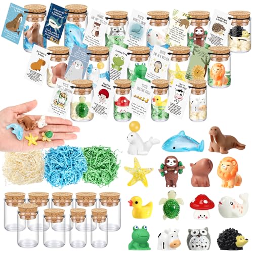 Fumete 60-teiliges Set Wertschätzungsgeschenke für Mitarbeiter, Großpackung für Kollegen, Mitarbeiter, Dankeschön-Geschenke, positives Harz, Tiermotivation, Wortspiel, Notizkarte, Weihnachtsgeschenke von Fumete