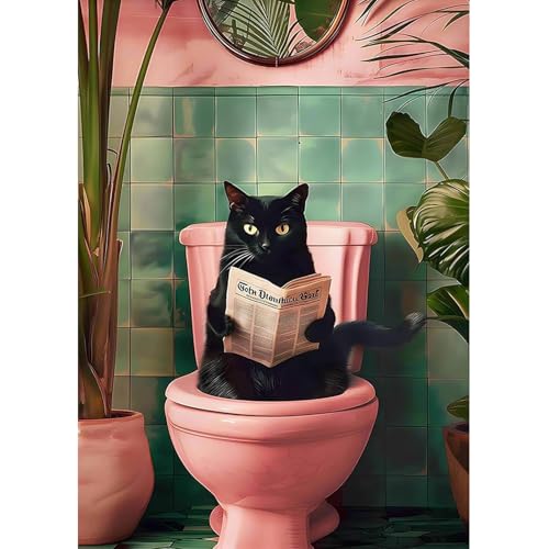 Fumupe 5D Diamond Painting Katze Erwachsene Anfänger, Lustige Schwarze Katze Diamant Painting Bilder DIY Runder Vollbohrer Diamant Malerei Stickerei Set Kreuzstich Bilder Home Wand Dekor, 30x40cm Fumupe 5D Diamond Painting Katze Erwachsene Anfänger, Lustige Schwarze Katze Diamant Painting Bilder DIY Runder Vollbohrer Diamant Malerei Stickerei Set Kreuzstich Bilder Home Wand Dekor, 30x40cm von Fumupe