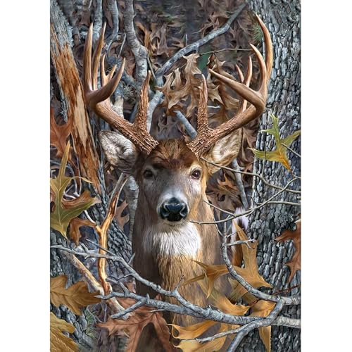 Fumupe 5D Diamond Painting Reh Erwachsene Anfänger, Hirsch Diamant Painting Bilder DIY Runder Vollbohrer Diamant Malerei Stickerei Set Kreuzstich Bilder Home Wand Dekor, 30x40cm von Fumupe