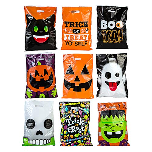 Bulk Medium Halloween Süßes oder Saures Kunststoff Goody Bag Sortiment – Partyzubehör – 250 Stück von Fun Express