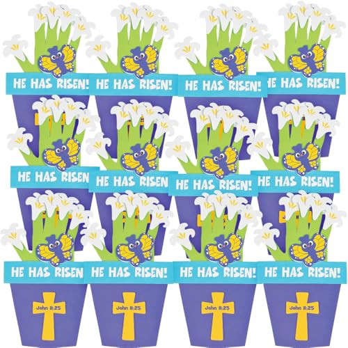 Fun Express Handabdruck-Bastelset He Has Risen – (12 Sets) – ideal für Osterfeiern, Sonntagsschulprojekte und Familien-Bastelzeit von Fun Express