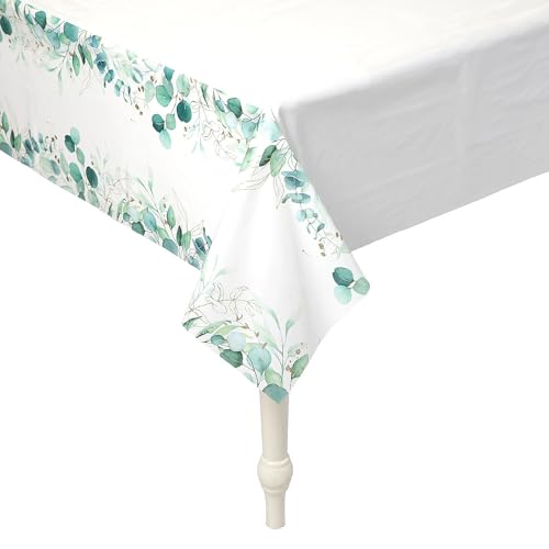 Fun Express Kunststoff-Tischdecke mit Eukalyptus-Druck, 2,7 m von Fun Express