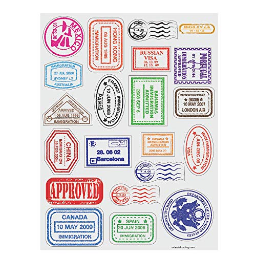 Passport Stamp Sticker Sheets (480 Stickers) by Fun Express von Fun Express