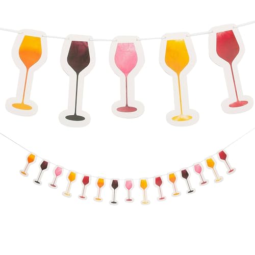 Weinparty-Karton-Girlande – 2,1 m (1 Stück) – fertig zum Aufhängen für Geburtstage, Hochzeiten, Feiern und Brautpartys von Fun Express