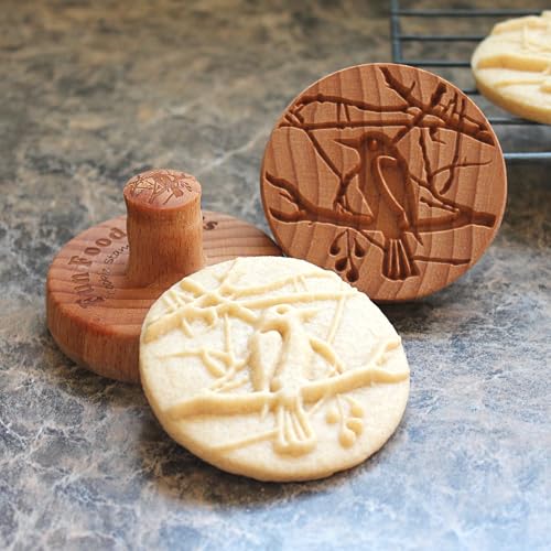 Fun Food Tools, Keksstempel aus Holz, 6,3 cm, Vogel in einem Baum CS-123 von Fun Food Tools
