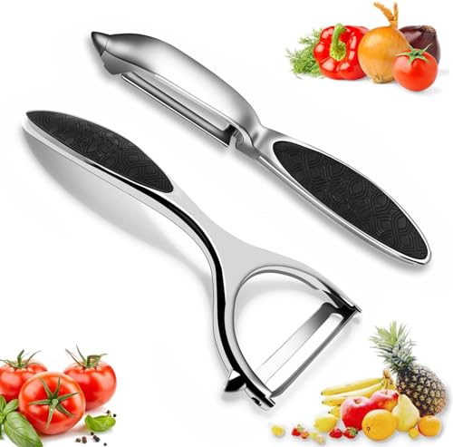 2Pcs Schäler Set Premium Edelstahl Y-förmige drehbare Schäler mit scharfer Klinge und Rutschfestem Griff Kartoffelschäler Gemüse für Tomaten, Karotten, Obst 2Pcs Schäler Set Premium Edelstahl Y-förmige drehbare Schäler mit scharfer Klinge und Rutschfestem Griff Kartoffelschäler Gemüse für Tomaten, Karotten, Obst von Fun Gift