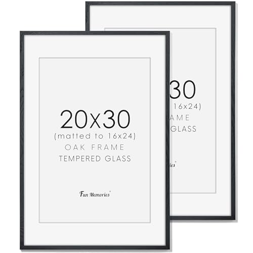 Bilderrahmen, rustikales Holz, 50,8 x 76,2 cm, Posterrahmen für die Wand, Eichenholz-Bilderrahmen 50,8 x 76,2 cm, mit Echtglas, 50,8 x 76,2 cm, mattiert für 40,6 x 61 cm, großer Holz-Bilderrahmen Bilderrahmen, rustikales Holz, 50,8 x 76,2 cm, Posterrahmen für die Wand, Eichenholz-Bilderrahmen 50,8 x 76,2 cm, mit Echtglas, 50,8 x 76,2 cm, mattiert für 40,6 x 61 cm, großer Holz-Bilderrahmen von Fun Memories