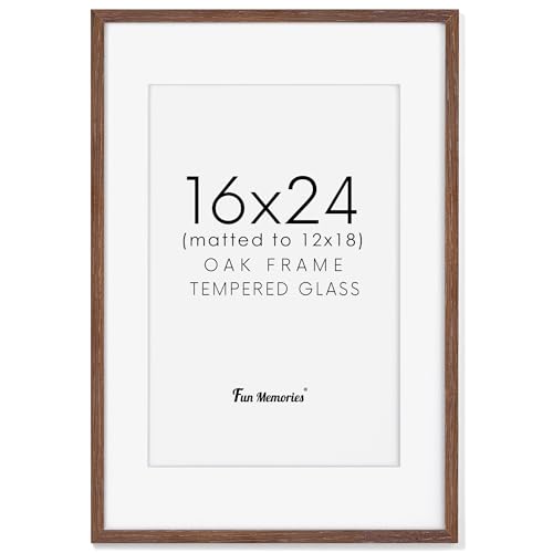 Bilderrahmen für die Wand, rustikales Holz, 40,6 x 61 cm, Posterrahmen, Eichenholz-Bilderrahmen 40,6 x 61 cm, mit Echtglas, 30,5 x 45,7 cm, mattiert auf 40,6 x 61 cm, minimalistischer Holzrahmen 40,6 Bilderrahmen für die Wand, rustikales Holz, 40,6 x 61 cm, Posterrahmen, Eichenholz-Bilderrahmen 40,6 x 61 cm, mit Echtglas, 30,5 x 45,7 cm, mattiert auf 40,6 x 61 cm, minimalistischer Holzrahmen 40,6 von Fun Memories