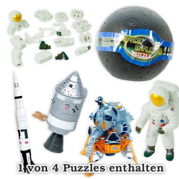 3D Puzzle Mondlandung, Space Explorer, 4 versch. Motive, 1 Stück