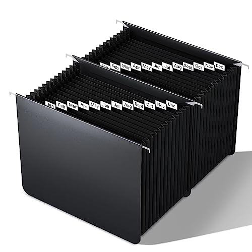 Fächermappe aus Kunststoff, Briefgröße, 26 erweiterbare Taschen, farbige alphabetische A-Z-Tabs, innovativer Akkordeon-Hängemappe für Aktenschrank, Fun storage Office Supplies, Schwarz Fächermappe aus Kunststoff, Briefgröße, 26 erweiterbare Taschen, farbige alphabetische A-Z-Tabs, innovativer Akkordeon-Hängemappe für Aktenschrank, Fun storage Office Supplies, Schwarz von Fun storage
