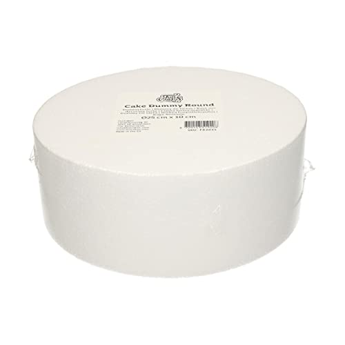 FunCakes Cake Dummy Round: Cake decorating, Reusable dummy, Make the perfect round dummy, Ø25 cm x 10 cm, White von FunCakes